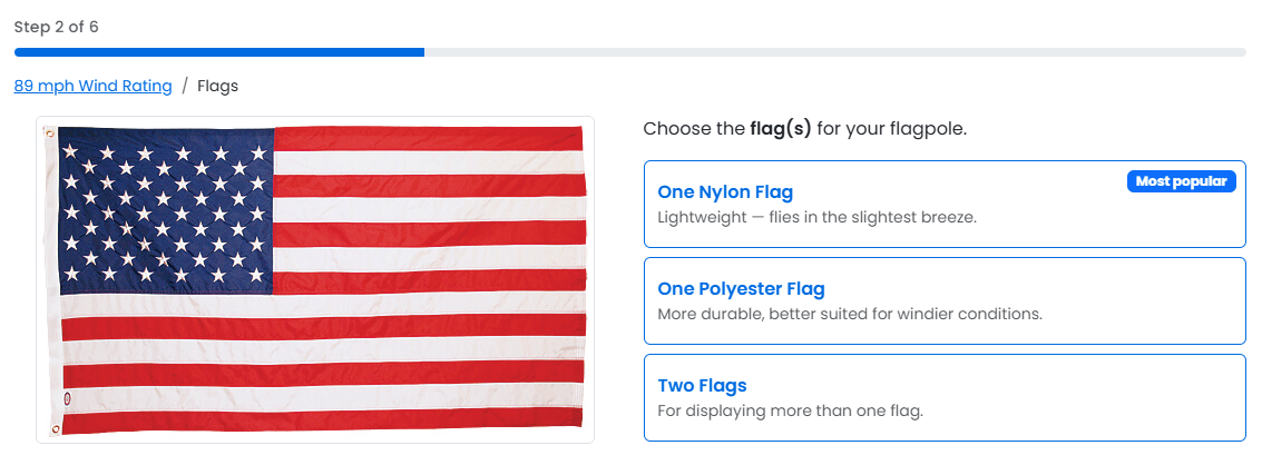 Flagpole Finder Flags step
