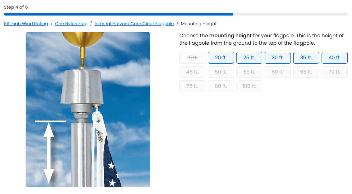 Flagpole Finder Mounting Height step